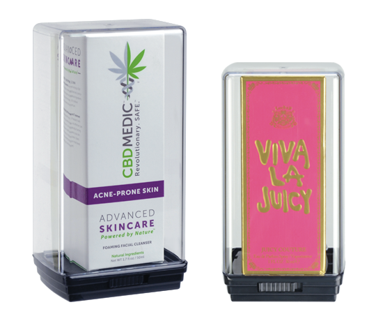 Alpha showcase keepers protecting fragrance and CBD products