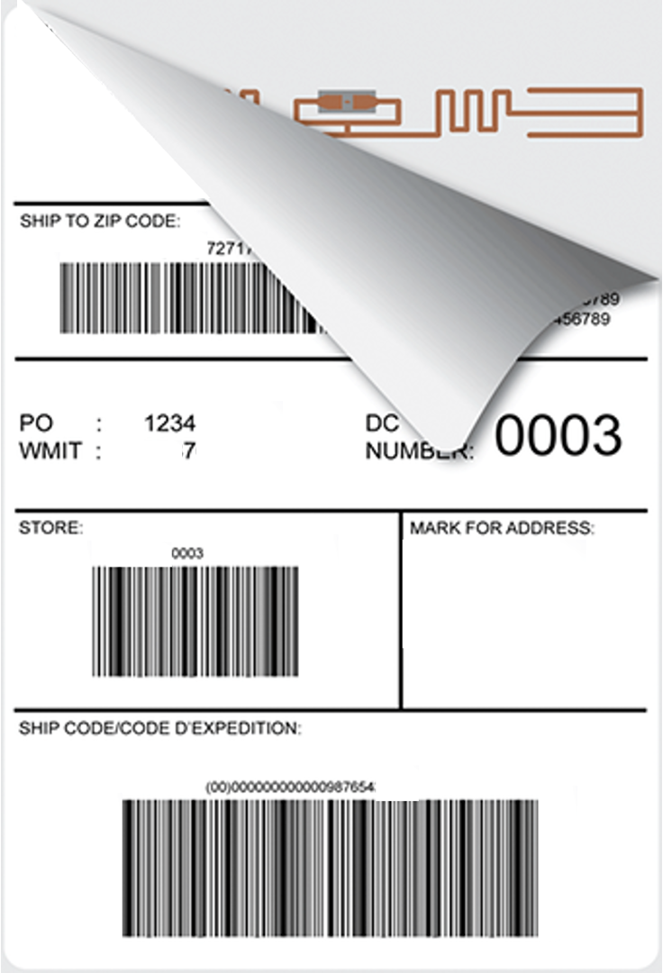 RFID label under label