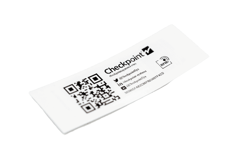 Woven clothing label with embedded RFID